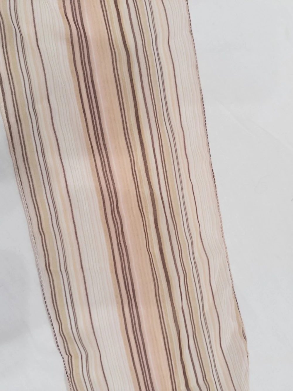 Y2k striped skinny scarf pink white brown